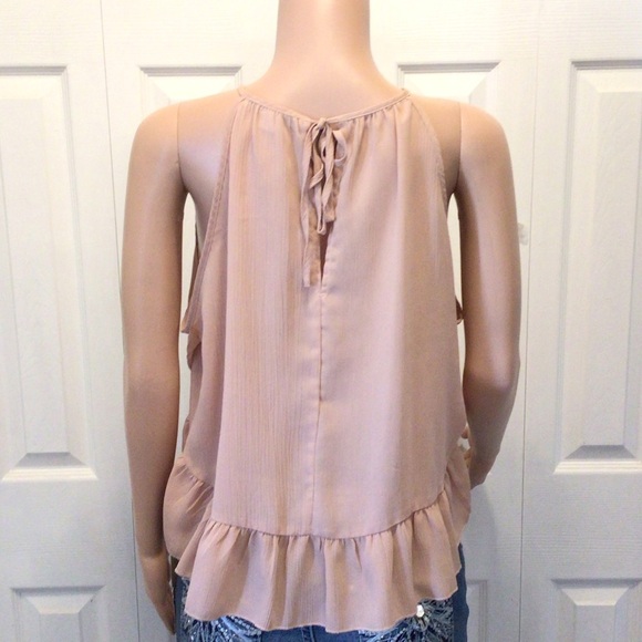 Favlux Fashion Womens Pink Ruffled Swing Halter Cami Top Size Large - Picture 4 of 5